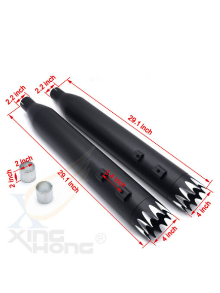 BK Slash Slip-On Silenciador Tubo de escape 2 "entrada 4" Corona para Harley Touring 95-16