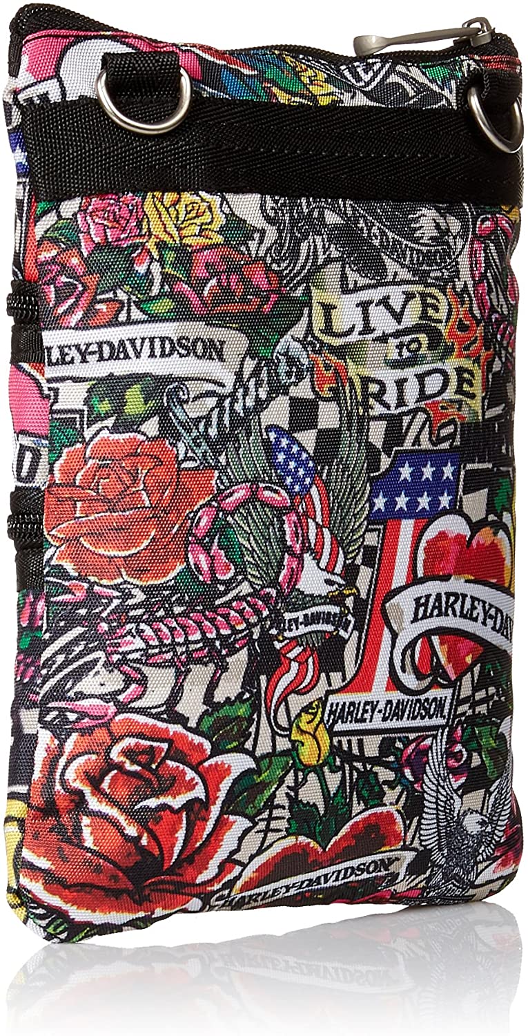 Harley-Davidson Women's X-Body Crossbody Sling Purse, Tattoo Print 99616-TAT, Harley Davidson