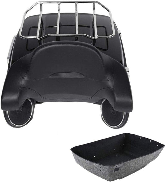 Respaldo para baúl King + luz lateral y trasera + altavoz para Harley Tour Pack Road Street Glide